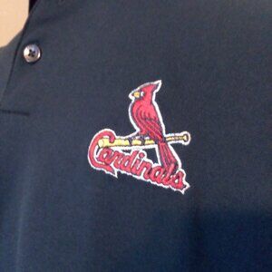 St Louis Cardinals Dark Blue Polo / Golf shirt with embroidered Logo (Men's XXL)